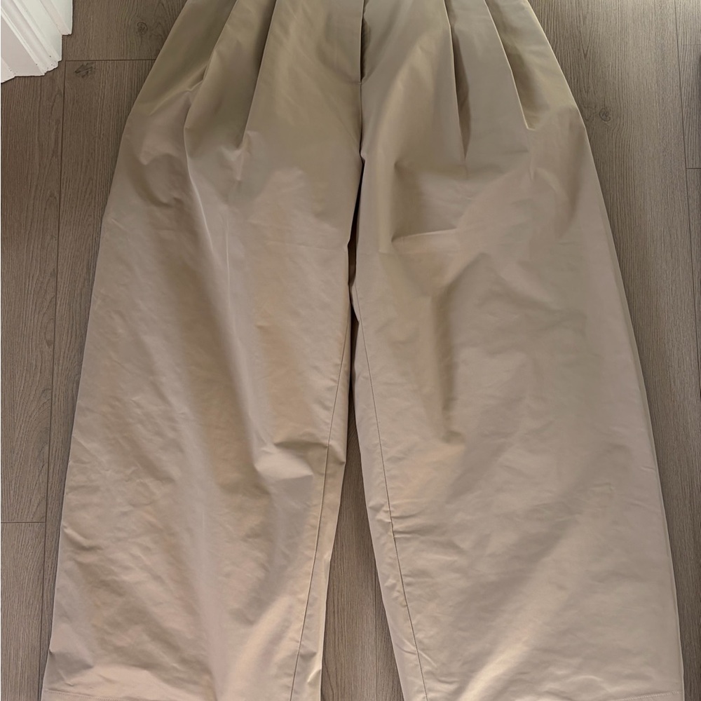 Wide-Leg Tan Trousers